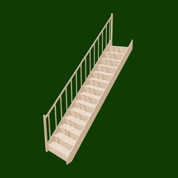Schody Bystrý Smrkové schody rovné 82 x 282 x 300 cm