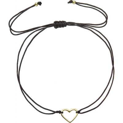 Pavona Kabbalah náramek s pozlaceným srdíčkem 13043.3 black