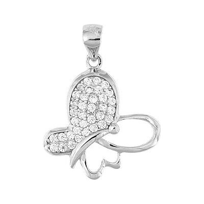 Infinitysilver Stříbrný přívěsek motýl se zirkonovým křídlem L446466