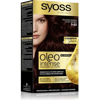 Syoss Oleo Intense перманентната боя за коса с олио цвят 3-22 Midnight Bordeaux