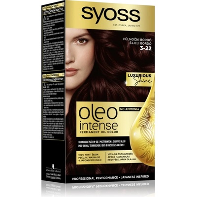 Syoss Oleo Intense перманентната боя за коса с олио цвят 3-22 Midnight Bordeaux