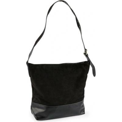 Kabelka velká s kombinací broušené kůže 40x34 cm střední 2 černá