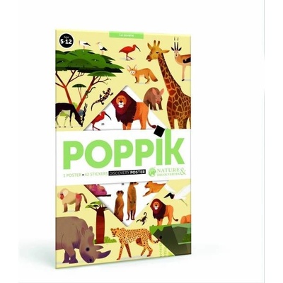 Poppik vzdelávací samolepkový plagát savana