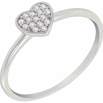 Eppi Prsten ve tvaru srdce plný diamantů Ubline R36557