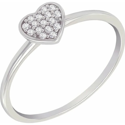 Eppi Prsten ve tvaru srdce plný diamantů Ubline R36557