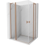 Mexen Mist L Duo сгъваема душ кабина 115 x 95 cm, прозрачна, четкан мед - 8A4L-115-095-65-00 (8A4L-115-095-65-00)
