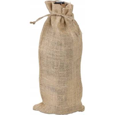 DEKORAČNÝ JUTOVÝ VRECKO NA DARČEK VÍNO ALKOHOL FĽAŠU 15x35 cm