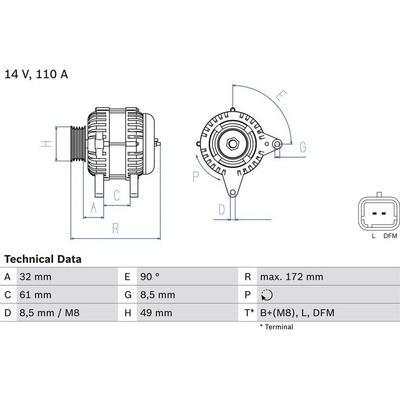 BOSCH 0 986 080 330 generátor (0986080330)