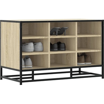 vidaXL Пейка за обувки Sonoma Oak Изработена от дърво и метал (849230)