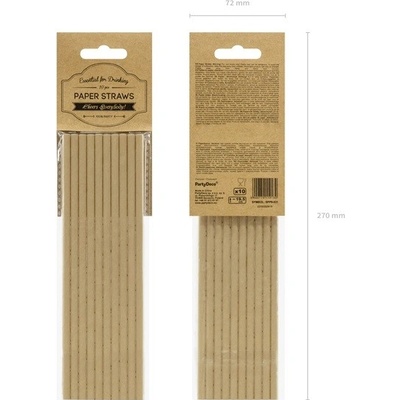 Partydeco Brčka z kraftového papíru 19,5 cm 10 ks
