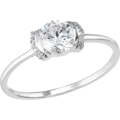 Evolution Group Stříbrný prsten se zirkony bílý 885014.1