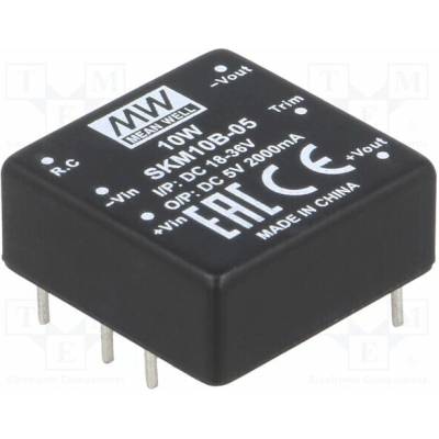 MEAN WELL SKM10B-05 Měnič: DC/DC; 10W; Uvst: 18÷36VDC; Uvýst: 5VDC; Ivýst: 2000mA; DIP