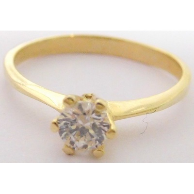 Klenoty Budín zásnubní zlatý prsten s centrálním zirkonem HK1061