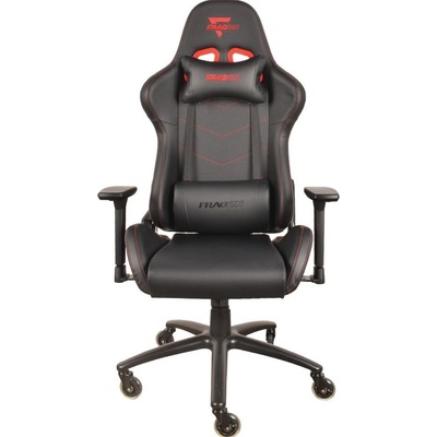 FragON Геймърски стол FragON 2X Series V2, до 150kg, PVC еко кожа, заключващ се наклон на облегалката, 2D регулируеми подлакътници, газов амортисьор клас 4, лумбална и шийна възглавница, черен (FRGN3XR2BLACK)