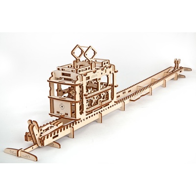 Ugears 3D puzzle Tramvaj s kolejemi 154 ks