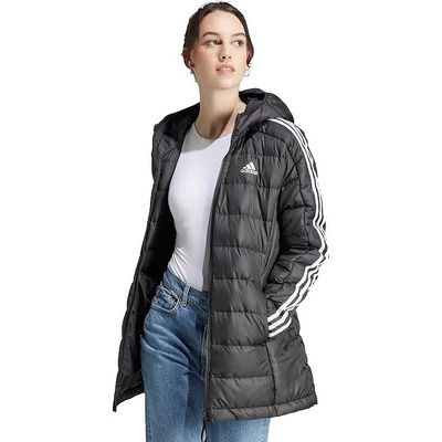 adidas Performance Essentials 3-Stripes Light Down Hooded Black