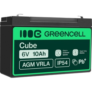 Green Cell Green Cell® AGM 6V 10Ah battery VRLA lead battery lead battery replacement battery gel battery battery cycle-proof unmanned toys, electric toys, alarm, emergency power, children's vehicles, children's