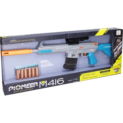 Wiky Puška Pioneer M416 s penovými nábojmi a nábojnicami