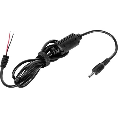 CABLETECH Konektor s káblom rovný 3,5/1,5 12V/3,A čierny