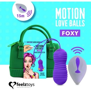FeelzToys Вибриращи вагинални топчета с въртящи се перли и дистанционно Foxy