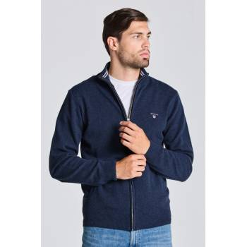 Gant Superfine Lambswool Zip Cardiga modrá