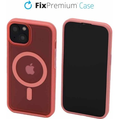 FixPremium Clear s MagSafe iPhone 14 peach ružové