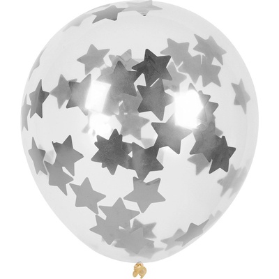 Boland Sada 5 balónků se stříbrnými konfetami