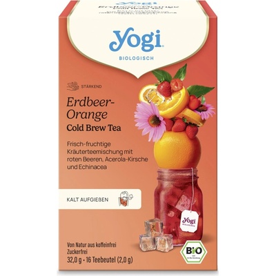Yogi Tea Bio Cold Brew ľadový čaj jahoda a pomaranč 16 ks