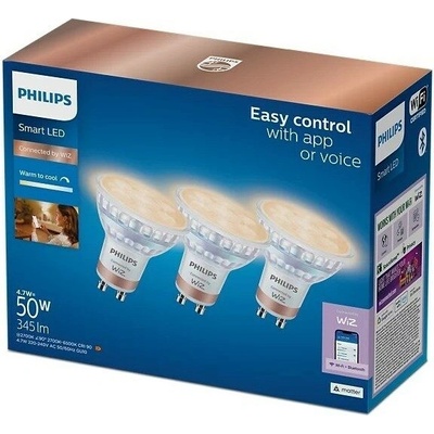 Philips Chytrá žárovka Smart LED 4,7 W, GU10, Tunable White, 3 ks