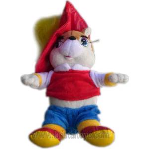  Детска плюшена играчка Коте с червена шапка