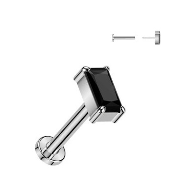 Šperky4U Piercing do brady obdélník PUSH IN labreta TITAN TIT1682
