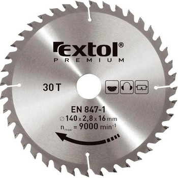 EXTOL PREMIUM pilový kotouč s SK plátky, 400x2,8x30mm, 60T, šířka SK plátků 3,8mm