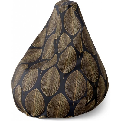 Sablio Sedací vak Pear Zlaté listy Sablio 70 x 95 x 15 cm