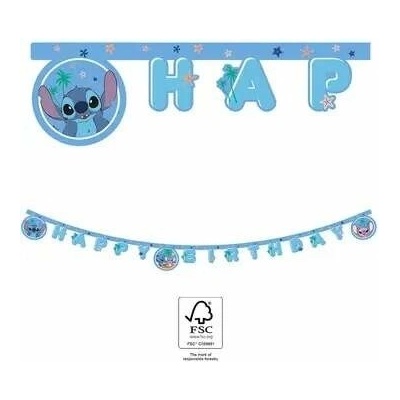 Narozeninový nápis Happy Birthday - Stitch 2m – Zboží Mobilmania