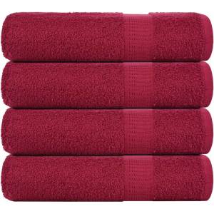 vidaXL Кърпи за баня FROGN 4 бр. бордо 100x150 см 360 г/м2 (136741)