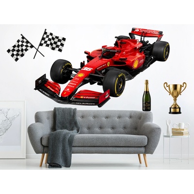 Nalepte.cz Červená formula F1 textilní prelepiteľná nálepka na stenu list 130 x 77 cm