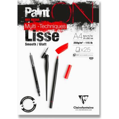 Clairefontaine Paint'ON Smooth - blok - A4, 25 listů, 250 g