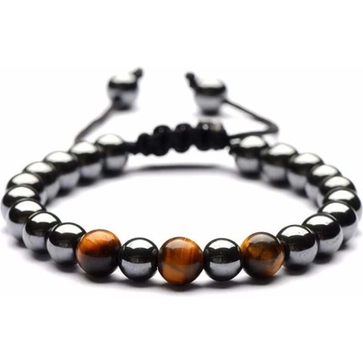 NAKY Stahovací náramek Hematit & Tygří oko N2420