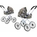 LEAN Toys Dolls Pram Large Wheels Foldable Stars Clouds Gray 60cm