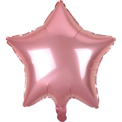 PartyDeco Fóliový balónek 48 cm Hvězda světle růžová