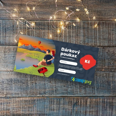 Voucher 4camping Tištěný dárkový poukaz Hodnota poukazu: 2000 / Design poukazu: Výhledy