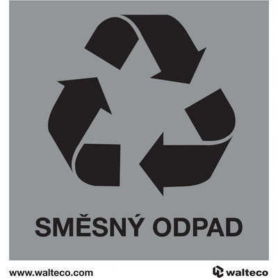 Walteco Recyklace - směsný odpad, 92x92mm, samolepka Množství: 10 ks , 21180BP2
