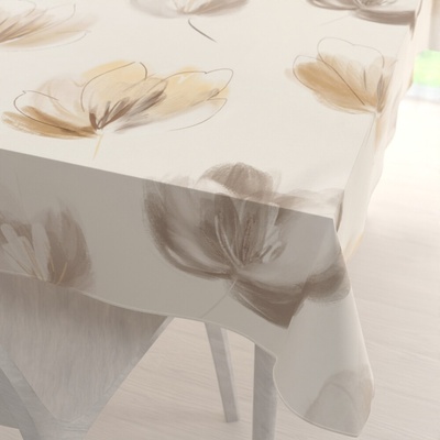 Biante Dekoračný obdĺžnikový obrus PM-109 Akvarelové tulipány na krémovom 80x120 cm