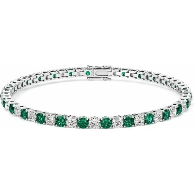 Eppi Tenisový náramek s lab-grown smaragdy a diamanty Vekic BR48131