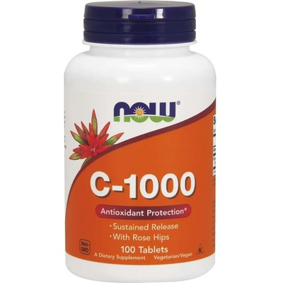 NOW Vitamin C-1000 с шипка и постепенно освобождаване, 100 таблетки