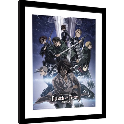 Rámovaný Obraz - Attack on Titan - S4 key art 2, 34 × 44.2 cm