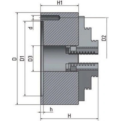 3-čelisťové sklíčidlo s centrickým upínáním Ø 125 mm 3442712