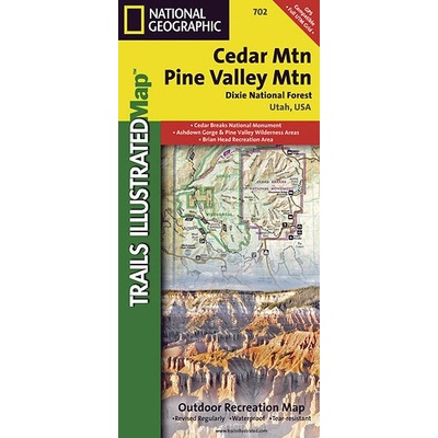 Cedar Mountain Asdown Gorge národní park Utah turistická mapa GPS komp. NGS