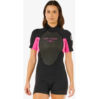 Dámský Rip Curl Omega 2/2 mm Back Zip Springsuit black/pink
