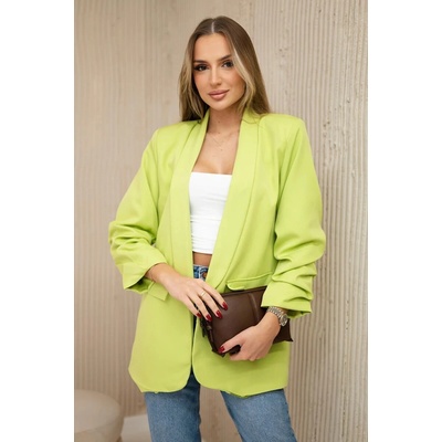 Sako 9709 s elegantnou klopou Zelená